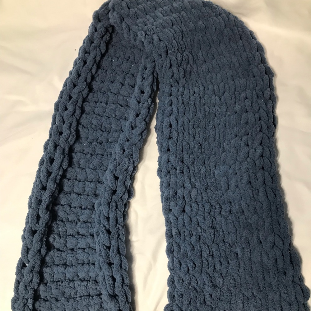 Scarf made using Bernat Alize Blanket ez Yarn